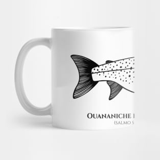 Landlocked Salmon with Common and Latin Names - fish design on white Mug